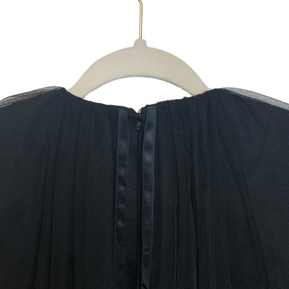 NWT Noir Kei Ninomiya Women's Black Tulle Overlay Wool Shift Dress Size Small - Picture 14 of 16